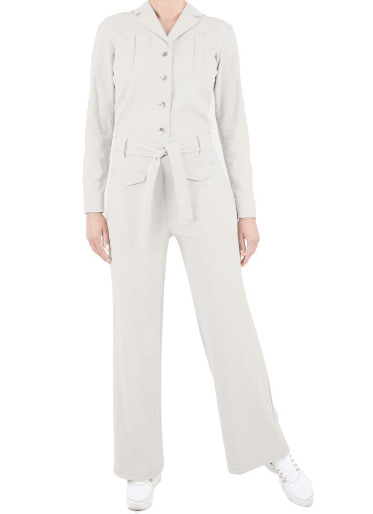 Zip73 722/09 Jumpsuit Rechte Pijp Jumpsuit 09/sand