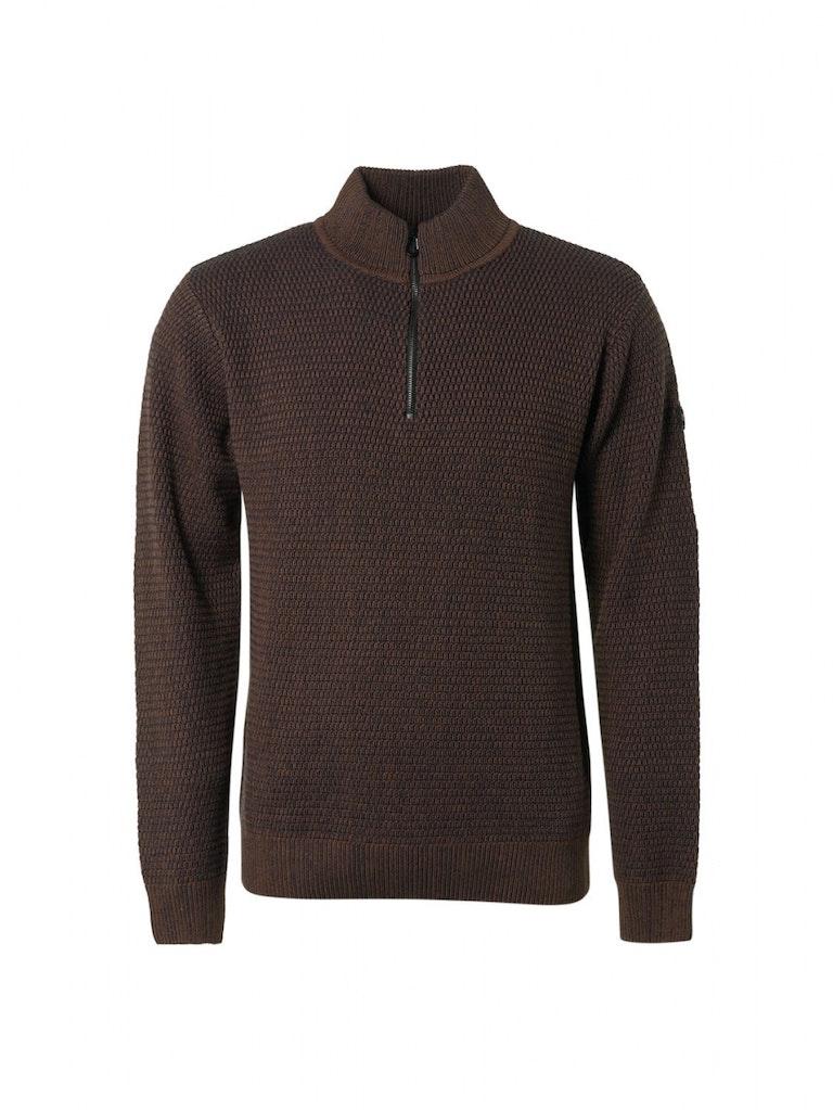 No- Excess 21230904sn Pullover Half Zipper Trui 040 Brown