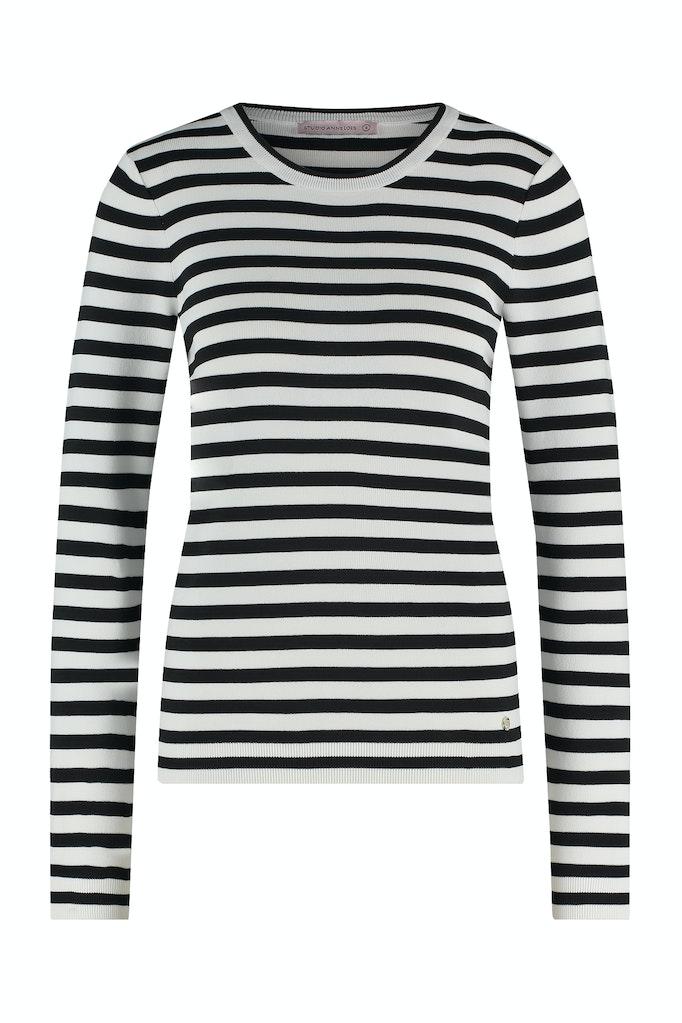 Studio Anneloes Luna Stripe Pullover 91500 1190 Off White/black