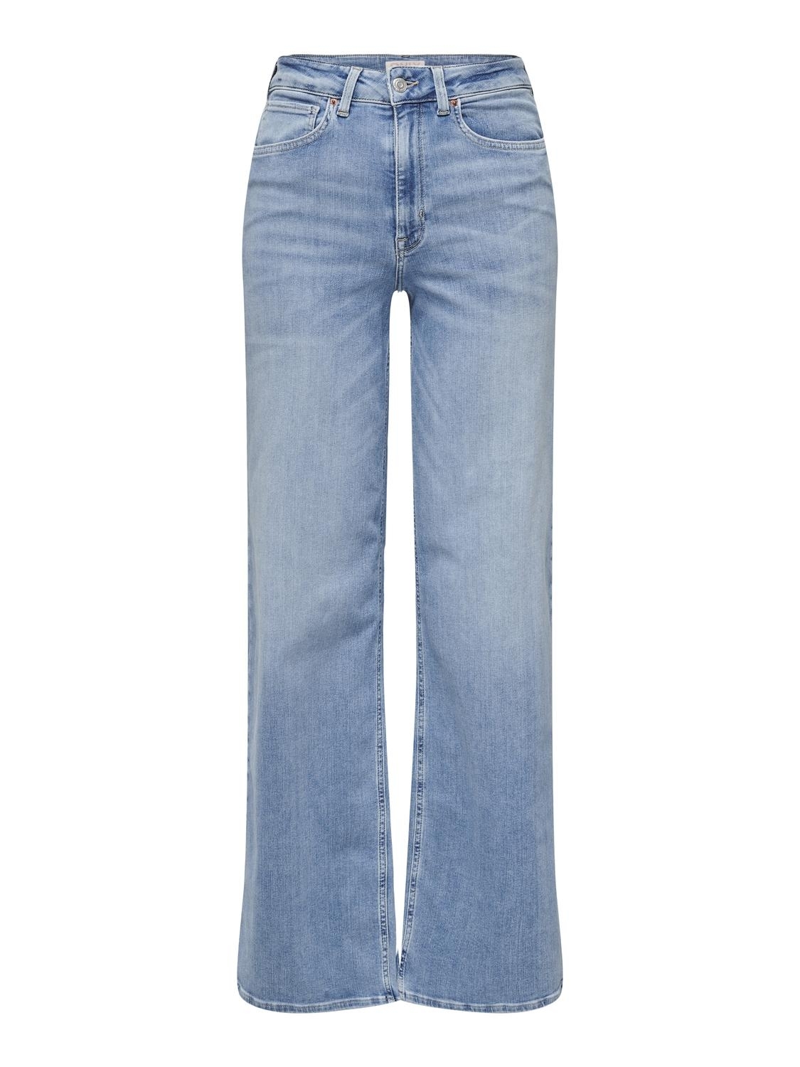 Only Onlmadison Blush Hw Wide Dnm Cro371 Noos 15282975 Mom Jeans Light Blue Denim
