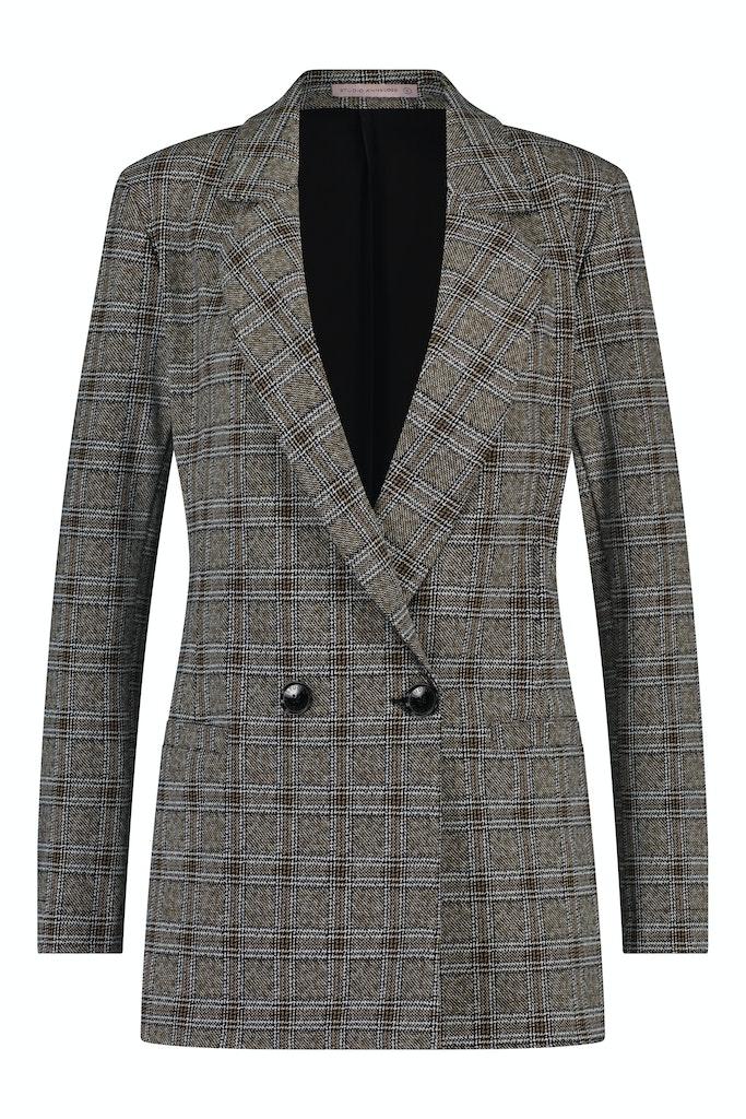 Studio Anneloes Sence Bonded Check Blazer 09188 Blazers 2390 Bronze/black