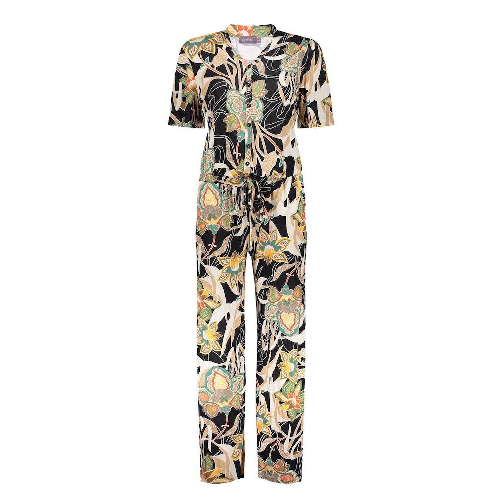 Geisha 41105-60 Amy Jumpsuit Straight Leg Aop Jumpsuit 515 Pr.07-24-1 Emerald/orange