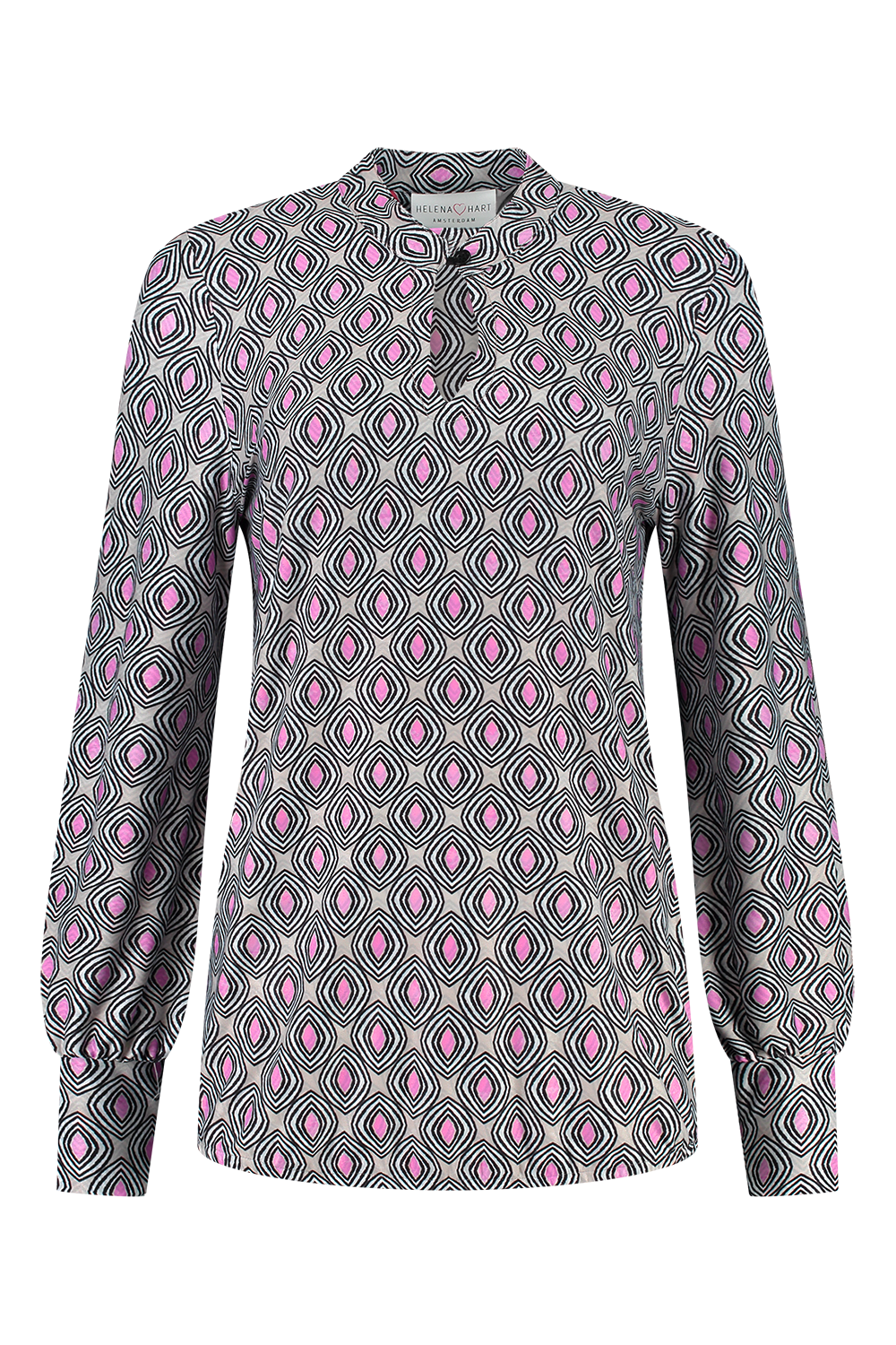 Helena Hart 7470disc Top Just Print Disc T-shirt Lange Mouw Pink