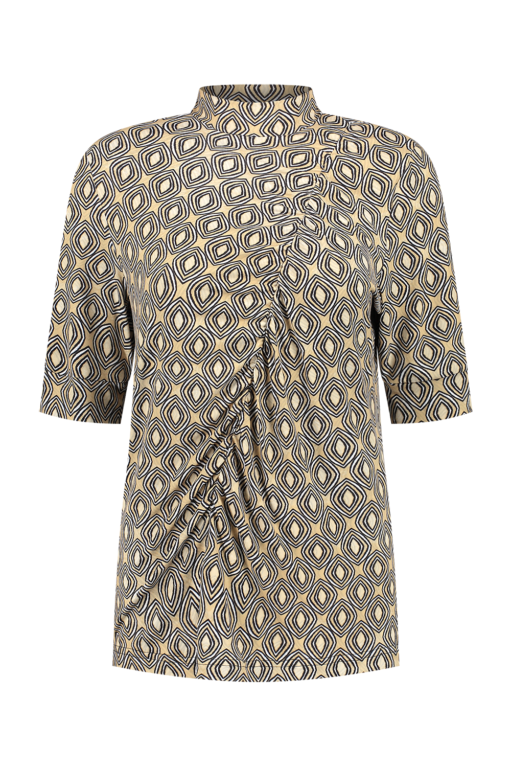 Helena Hart 7576disc Top Crush K.m. Print Disc T-shirt Korte Mouw Sand