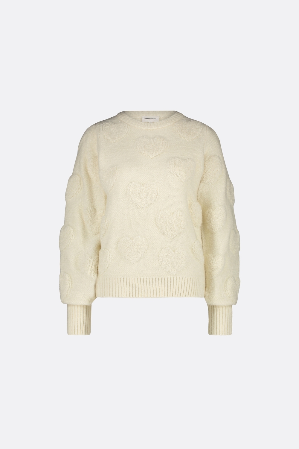 Fabienne Chapot Bibian Heart Pullover Clt-pul-24-aw24-1004 Trui 1004 Warm White