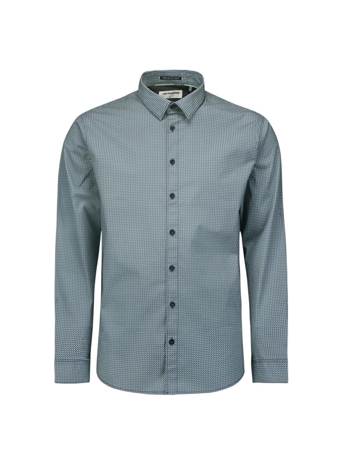 No- Excess 25430823 Shirt Stretch Allover Printed Overhemd 078 Night