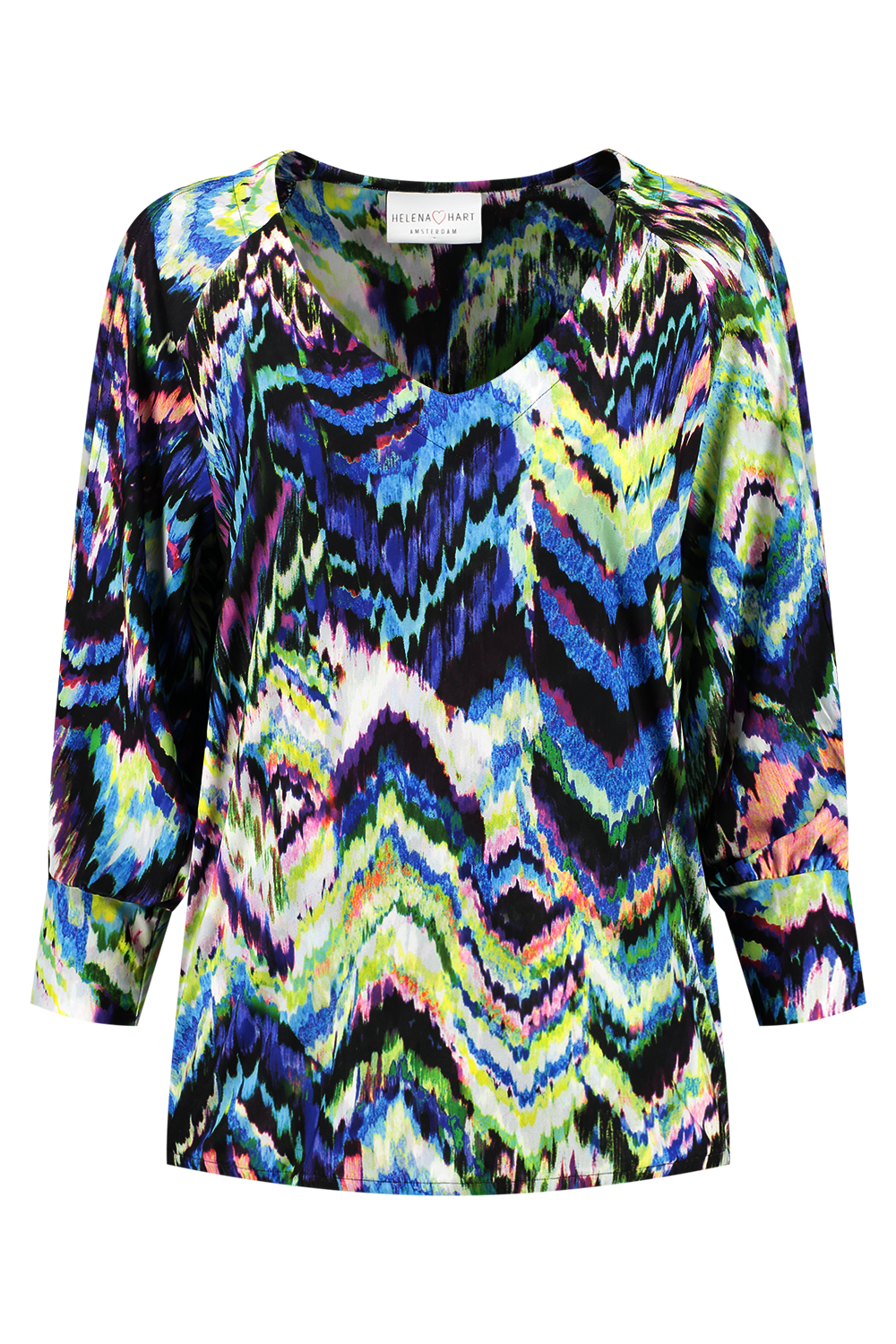 Helena Hart 7569flow Top Hollie Print Flow T-shirt Lange Mouw Multi