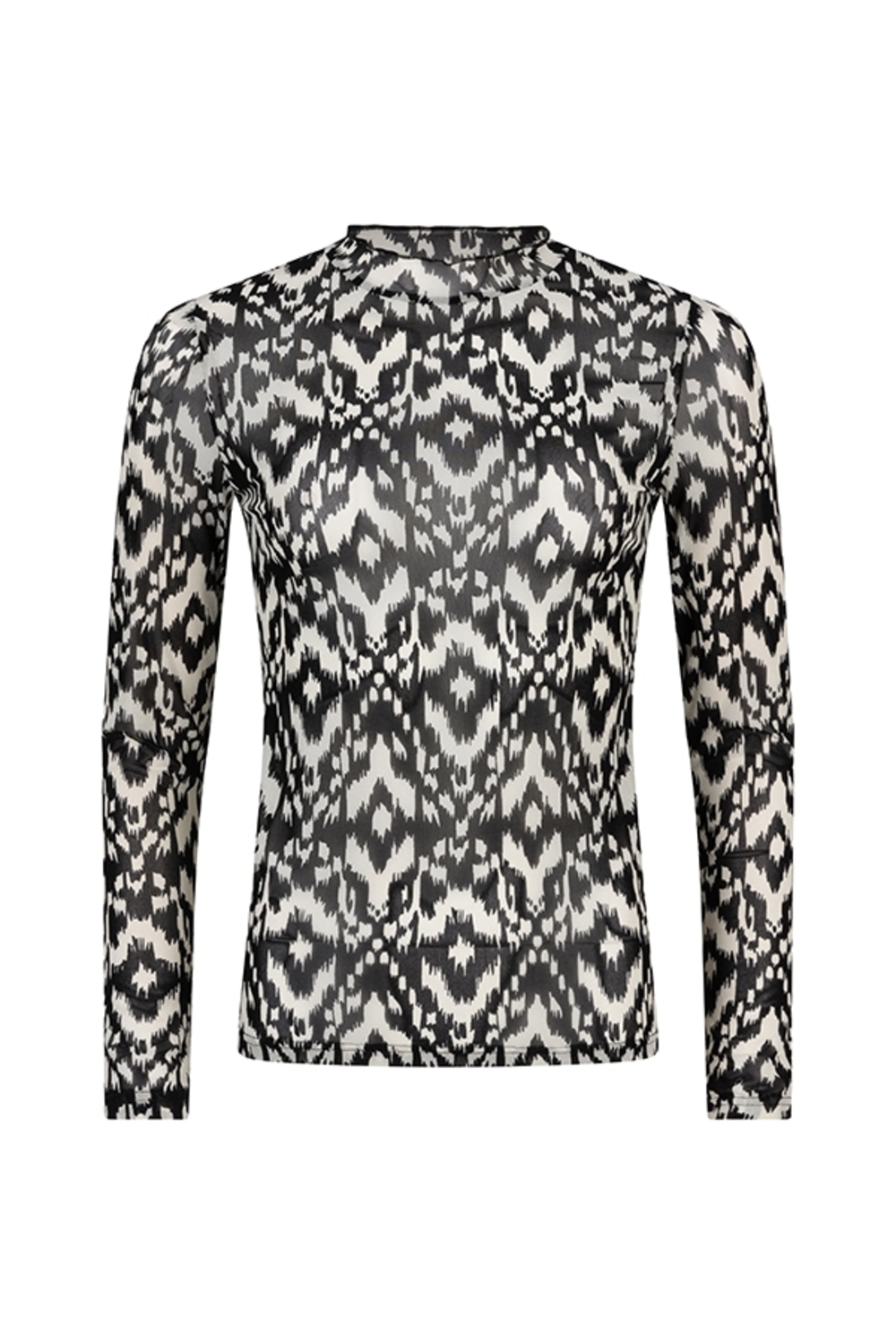 Lofty Manner Top Lindi Ph06 T-shirt Lange Mouw 625 Black / White Print