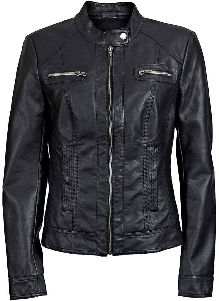 Only Jassen Leer En Leatherlook Zwart