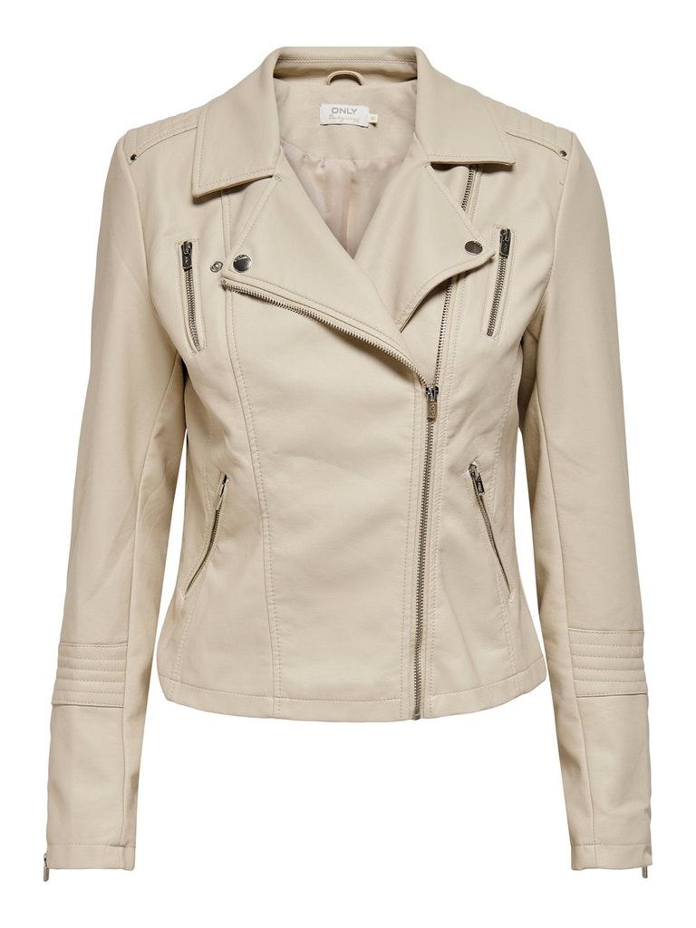 Only Jassen Leer En Leatherlook Ecru