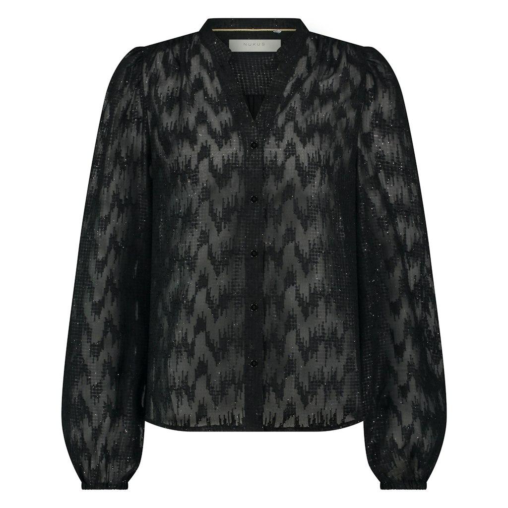 Nukus Malaga Blouse Glitter Fw240422 Blouse 112 Black