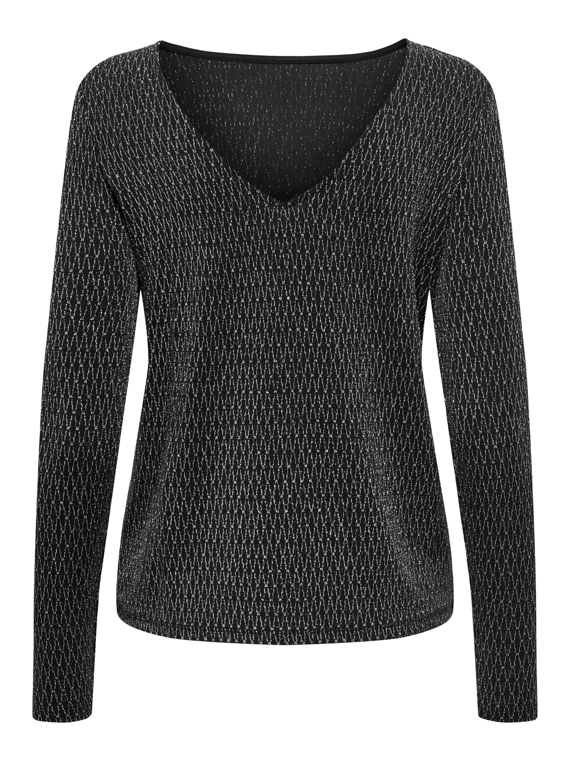 Only onlcarol l/s 2-way glitter mix top jrs 15335984 T-shirt Lange mouw  black harlekin silver