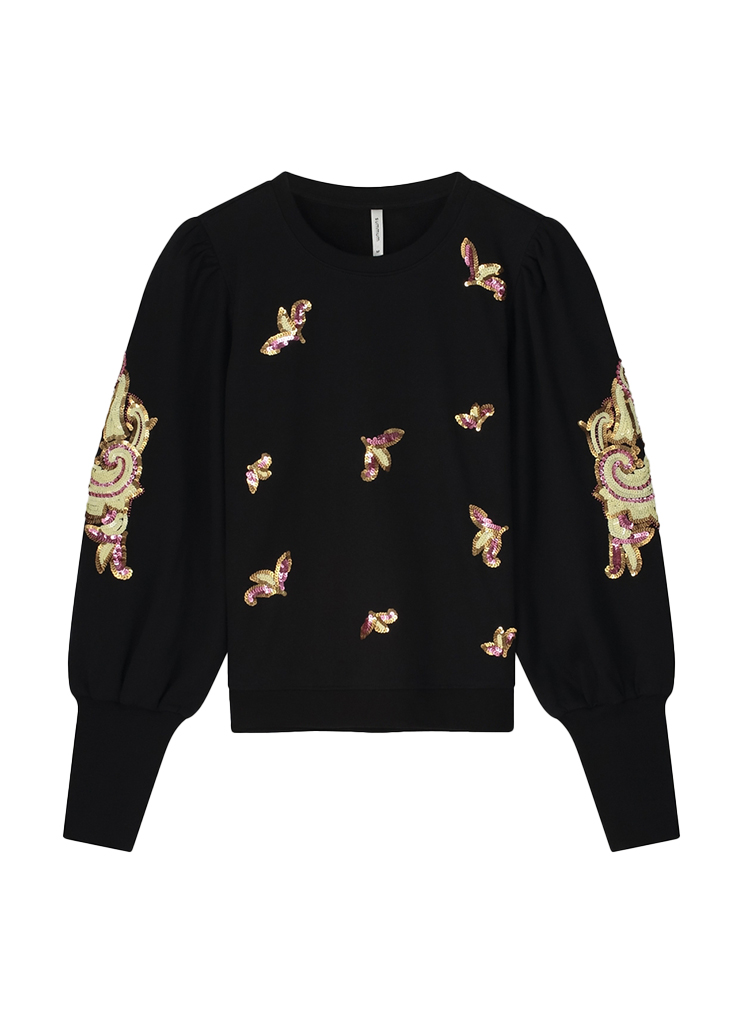 Summum Puff Sleeve Embellished Sweater 3s5064-30656 Sweater 990 Black