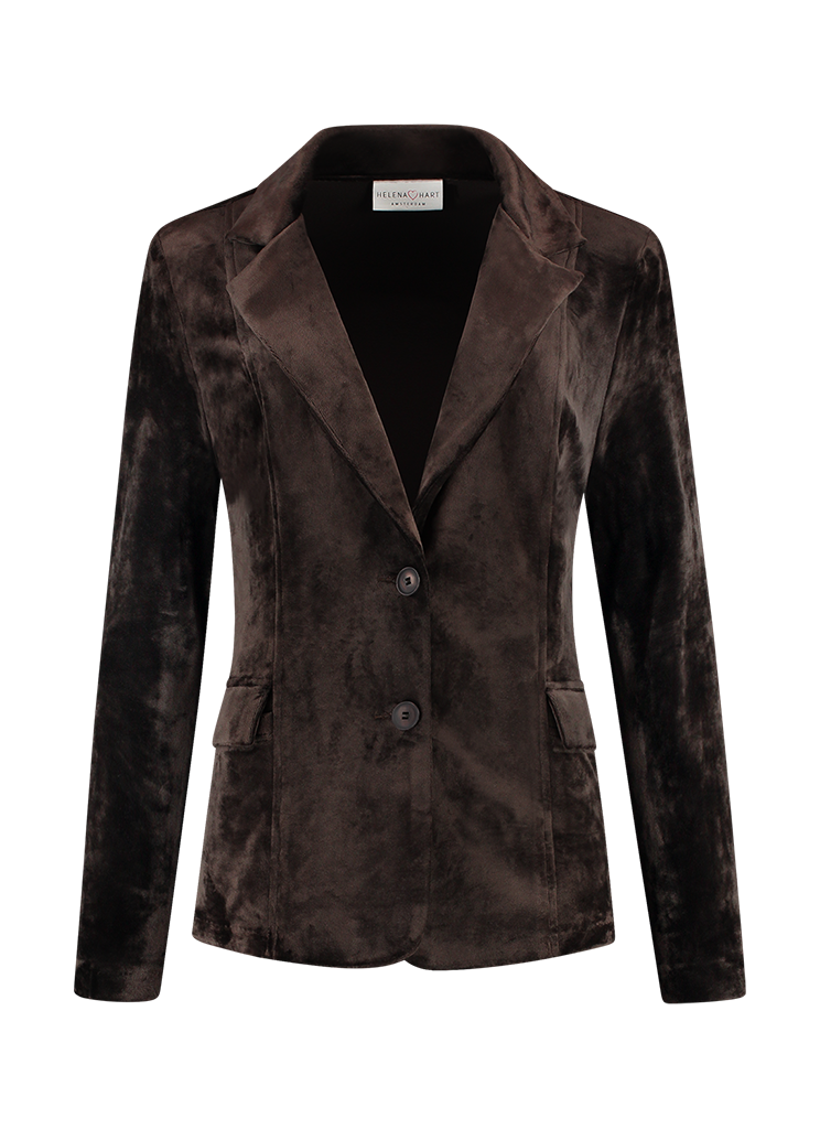 Helena Hart 7425uni Blazer Velour Midi Uni Blazers Choco