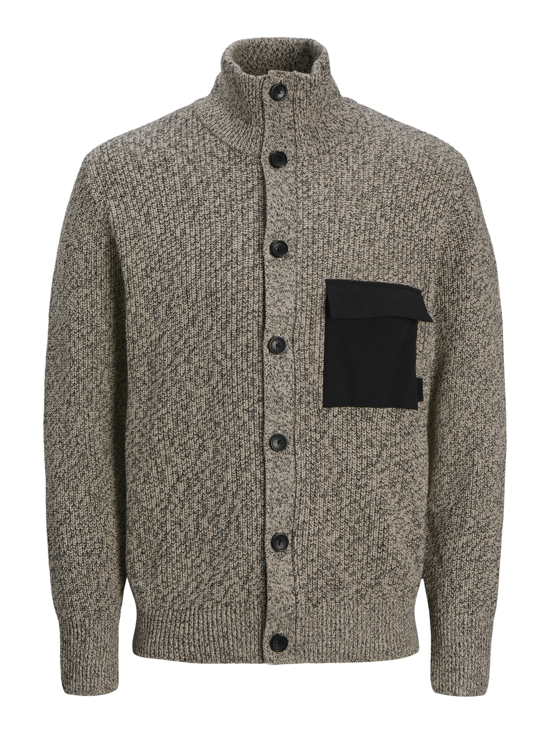 Jack & Jones Jcomace Knit Cardigan Smu 12270984 Vest Chateau Gray W. Black