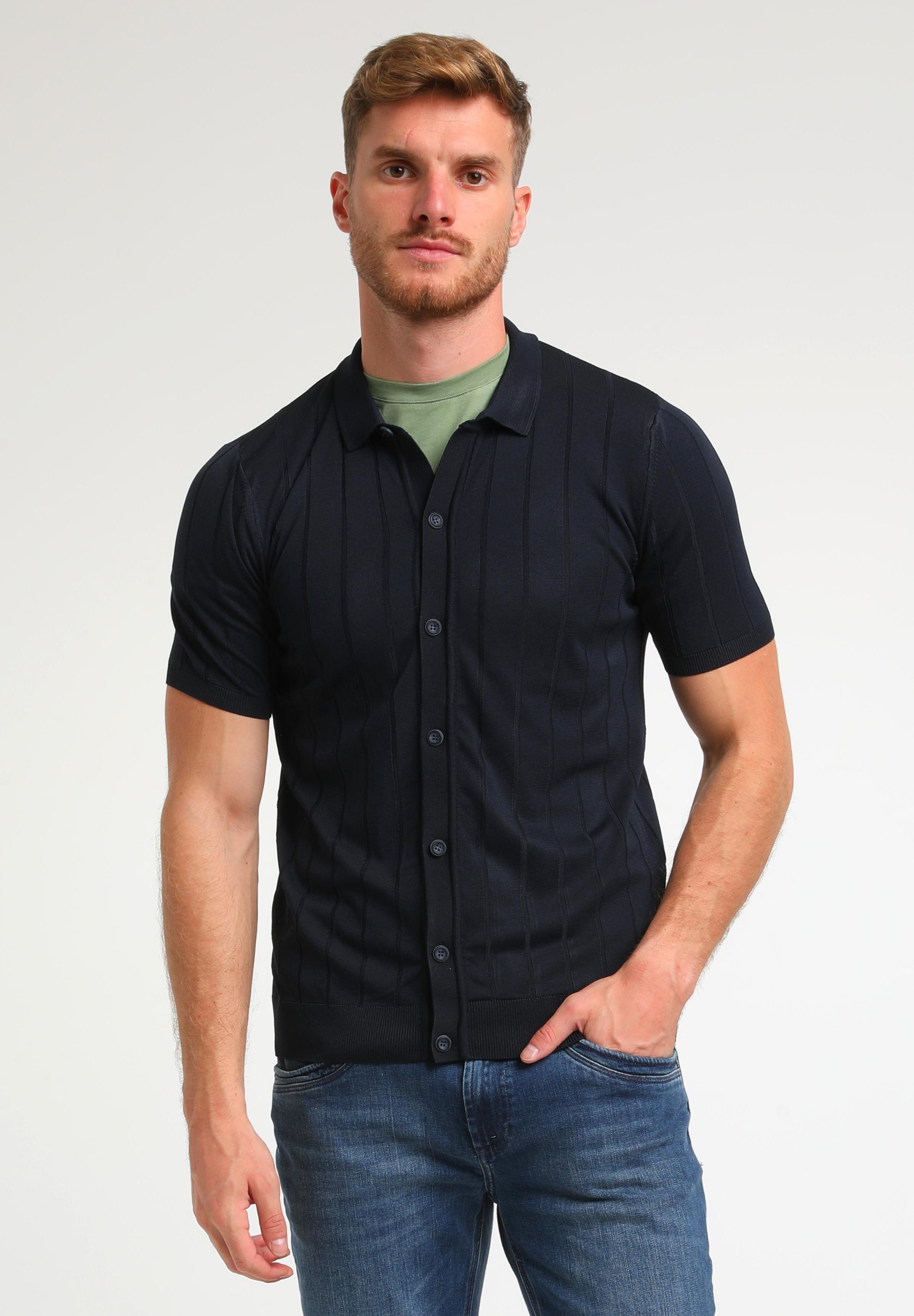 Gabbiano 334933 Korte Mouw Hemd Knitwear Overhemd 301 Navy