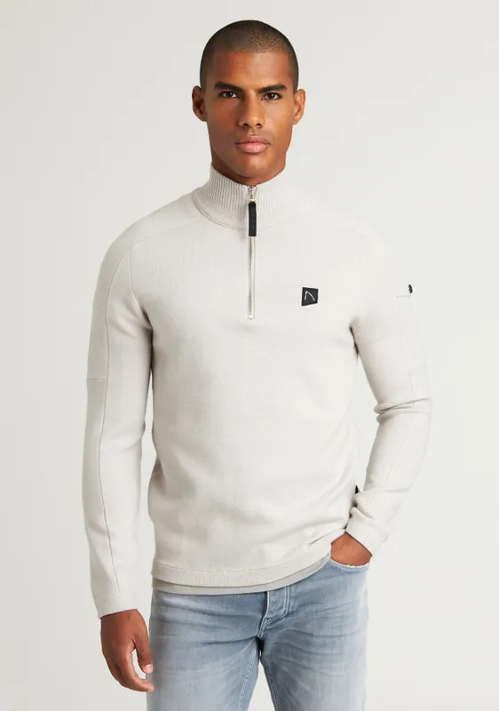 Chasin Oscar Half Zip Knitwear Ls E81 - L.grey