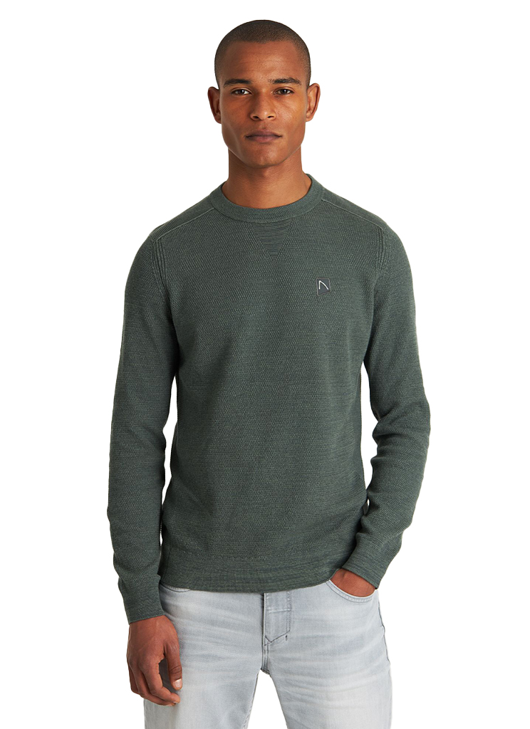 Chasin Knitwear Ls R-neck E53 - Dk.green