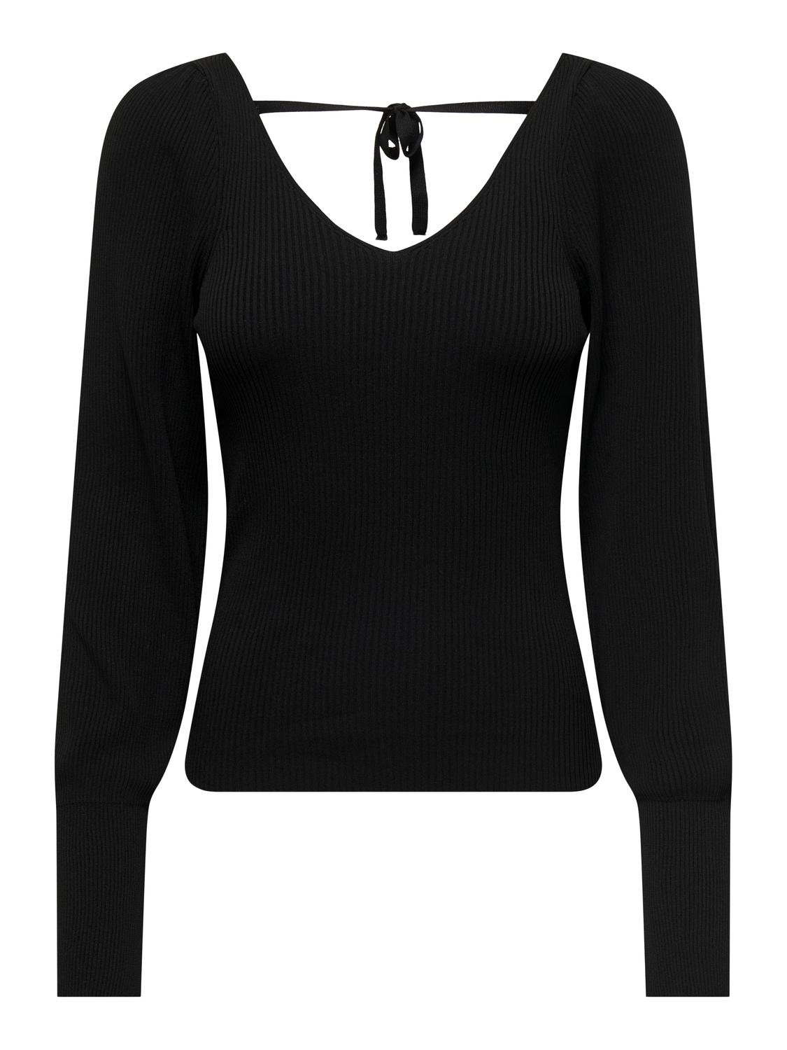 Only Onlleelo Ls V-neck Knt Trui Black