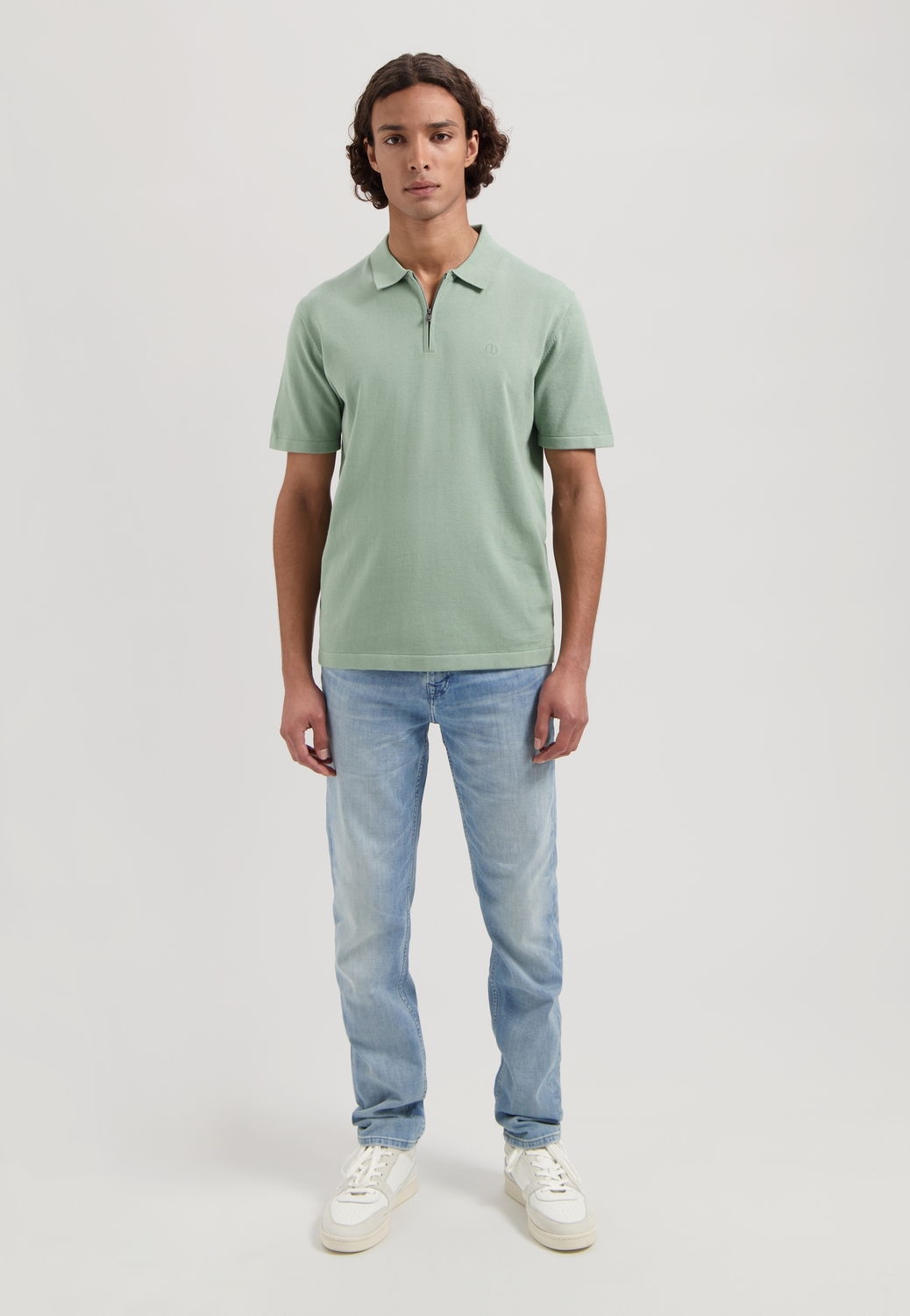 Dstrezzed Dorian Zip Polo Poloshirts 561 Lily Pad