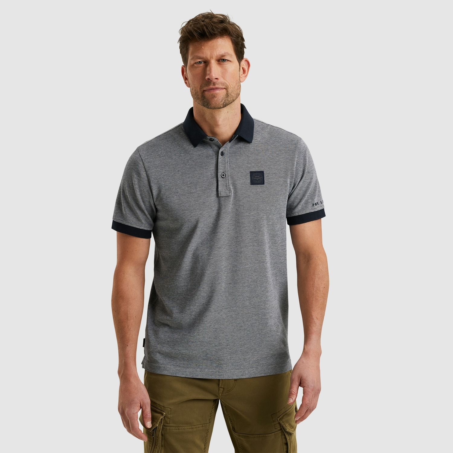 Pme Legend Ppss2503858 Short Sleeve Polo Two Tone Pique 5281 - Salute