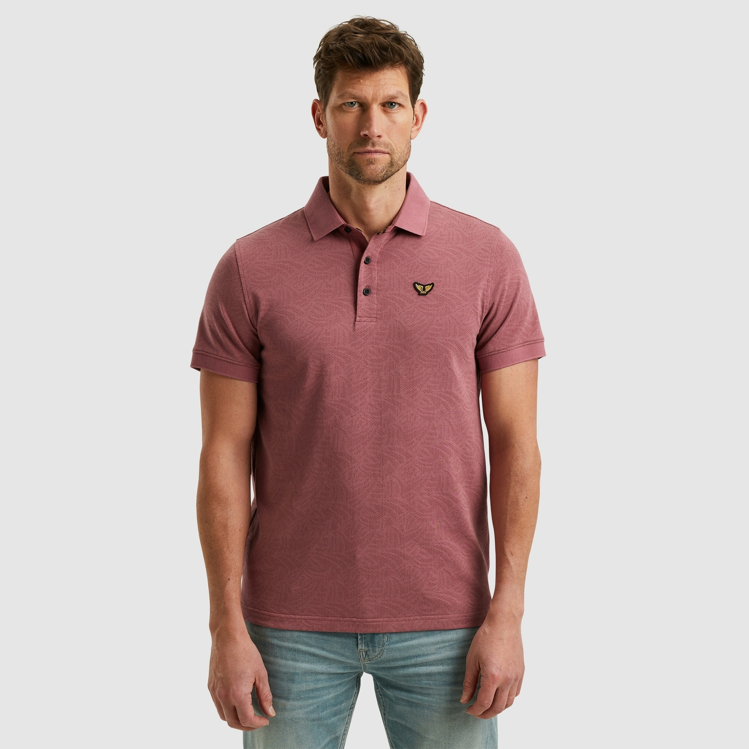 Pme Legend Ppss2503883 Short Sleeve Polo Jacquard Jersey 4021 - Dry Rose