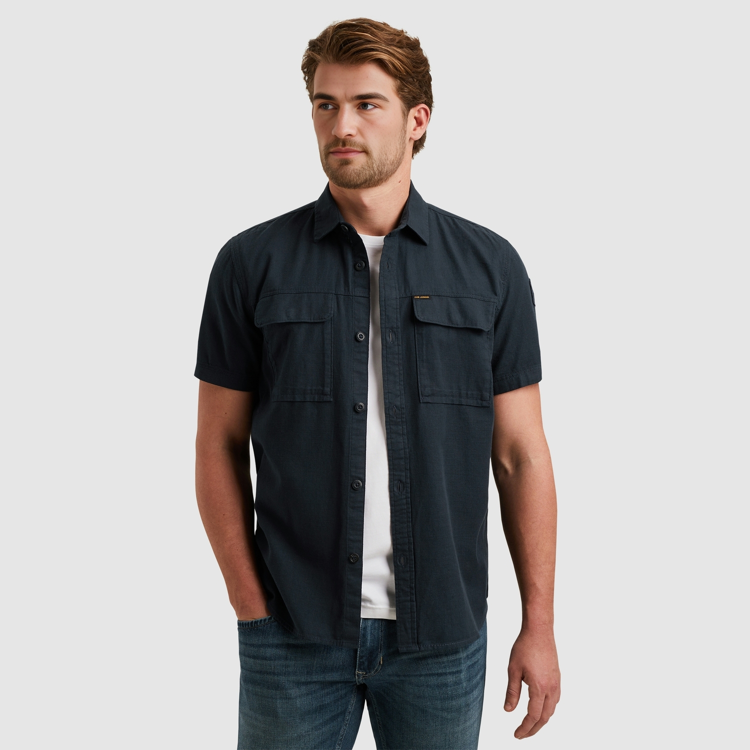 Pme Legend Psis2503242 Short Sleeve Shirt Slub Cotton 5281 - Salute