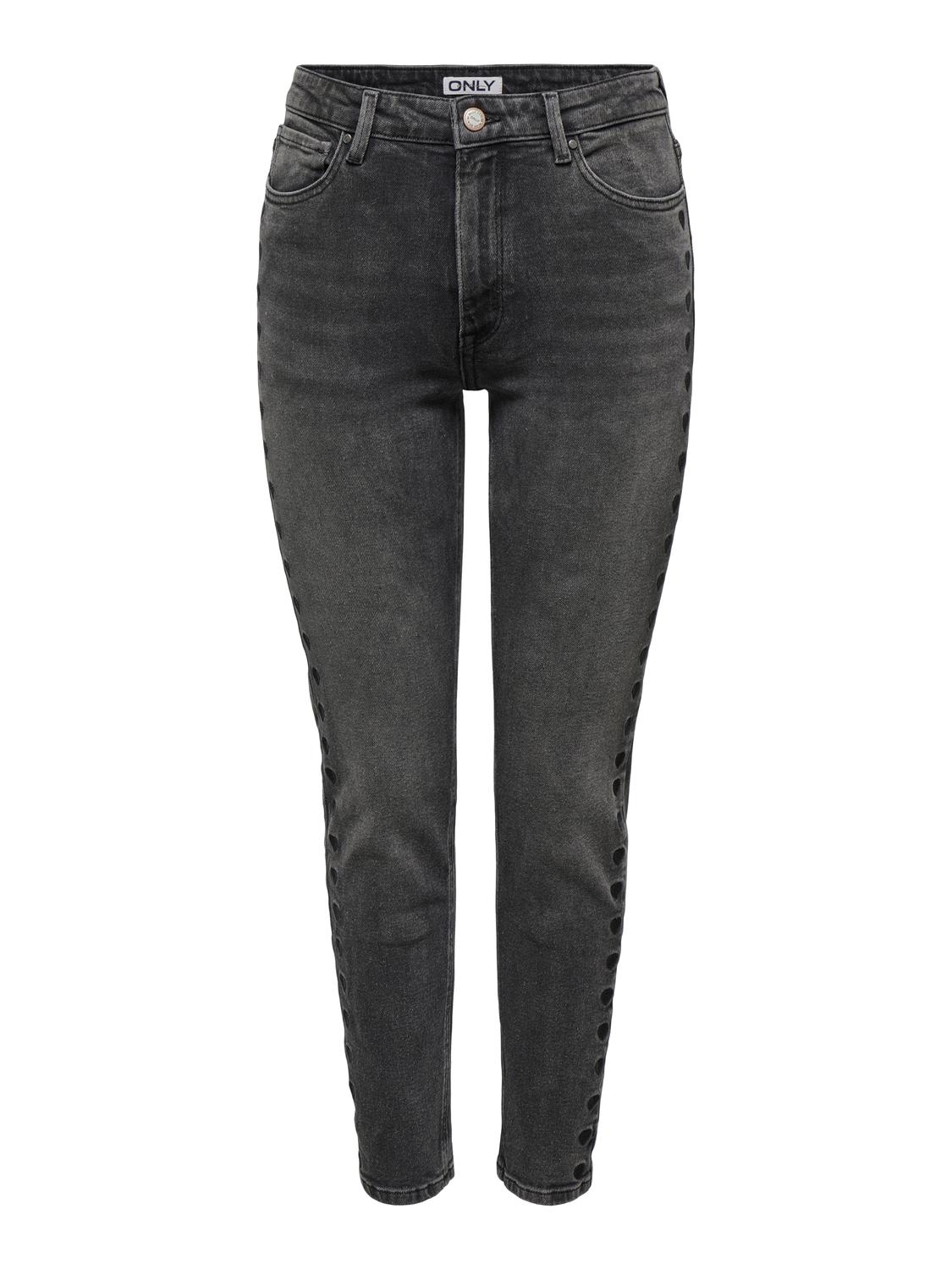 Only Jeans Straight Leg Zwart
