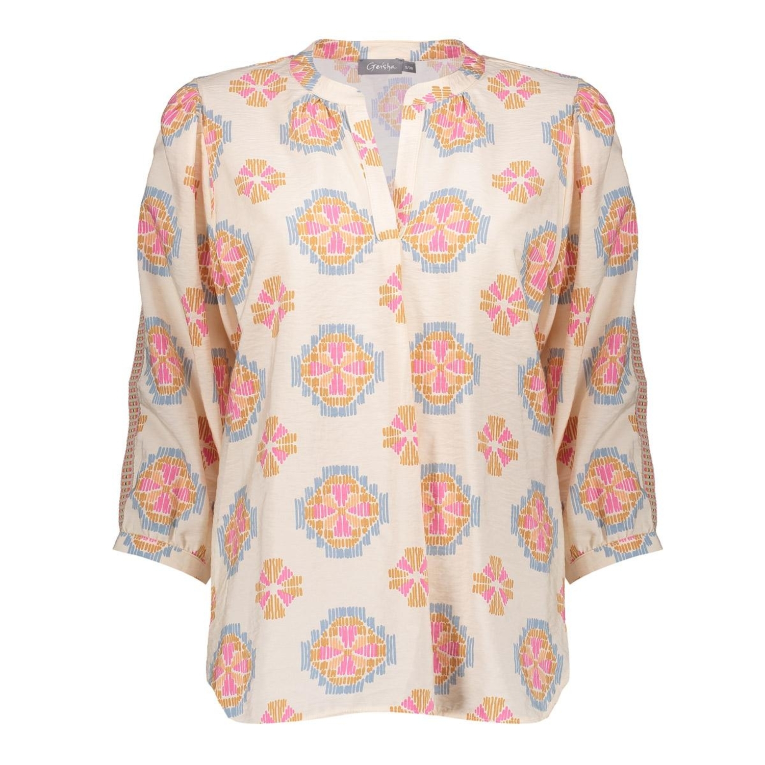Geisha Top 53260-20 T-shirt Korte Mouw 720 Sand/pink