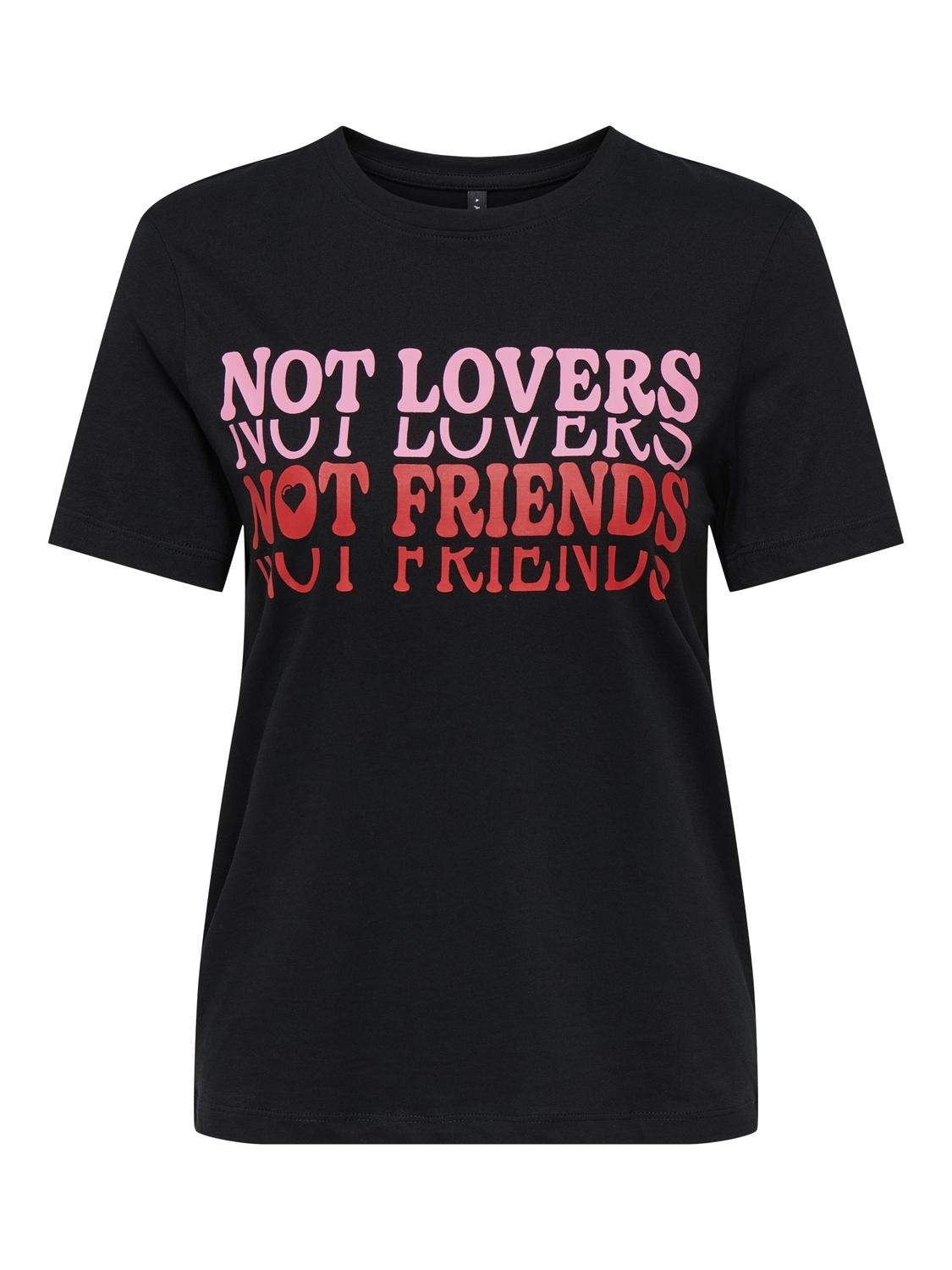 Only Onllotte Life Reg S/s Not Top Box Jrs T-shirt Korte Mouw Black Not Lovers
