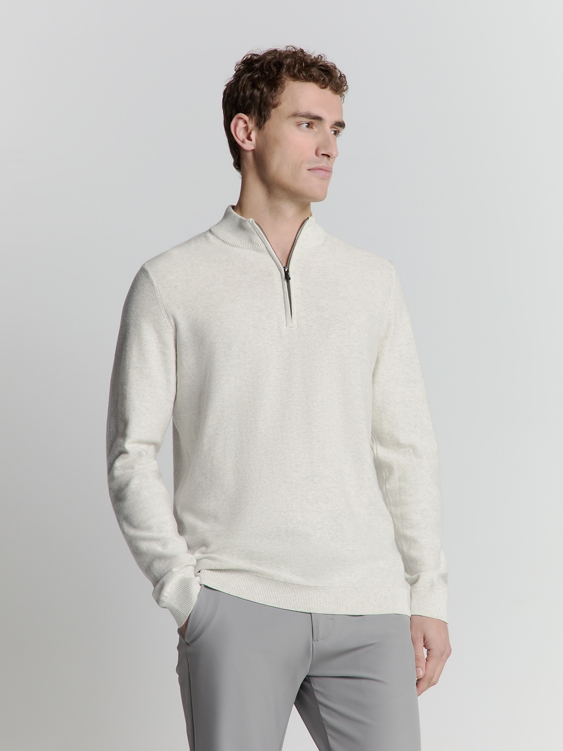 No- Excess Pullover Half Zip Melange Trui 013 Kit