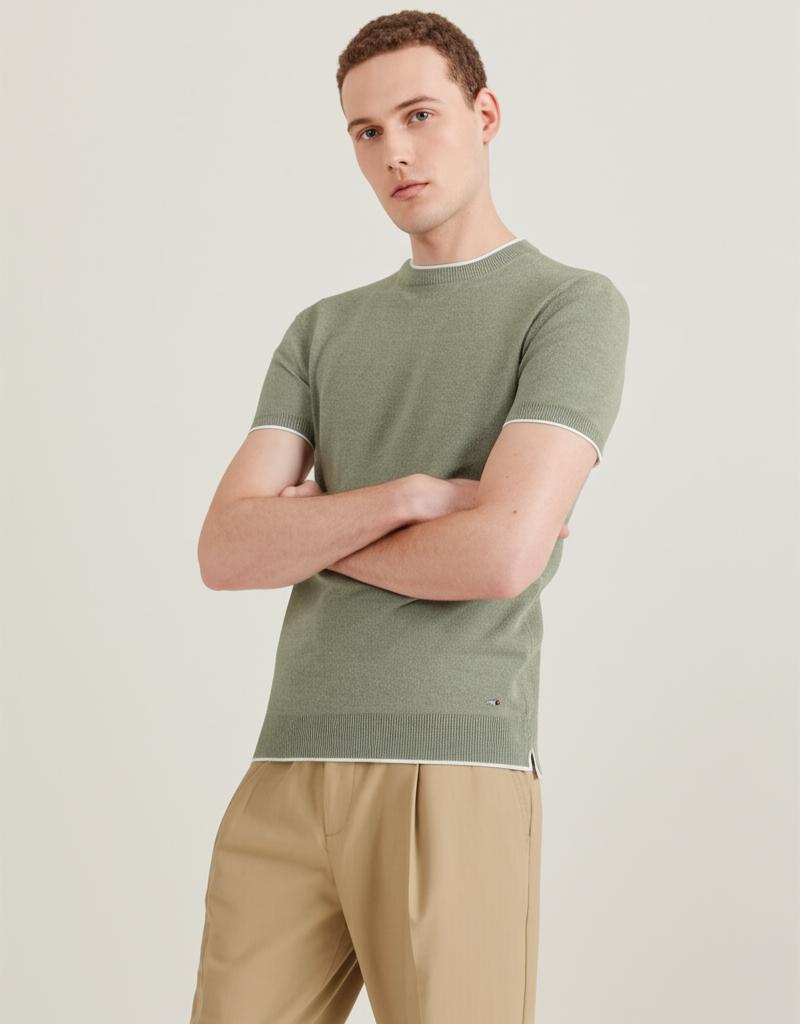 Born With Appetite Rome Knitted T-shirt Basic T-shirts 361 Sea Green