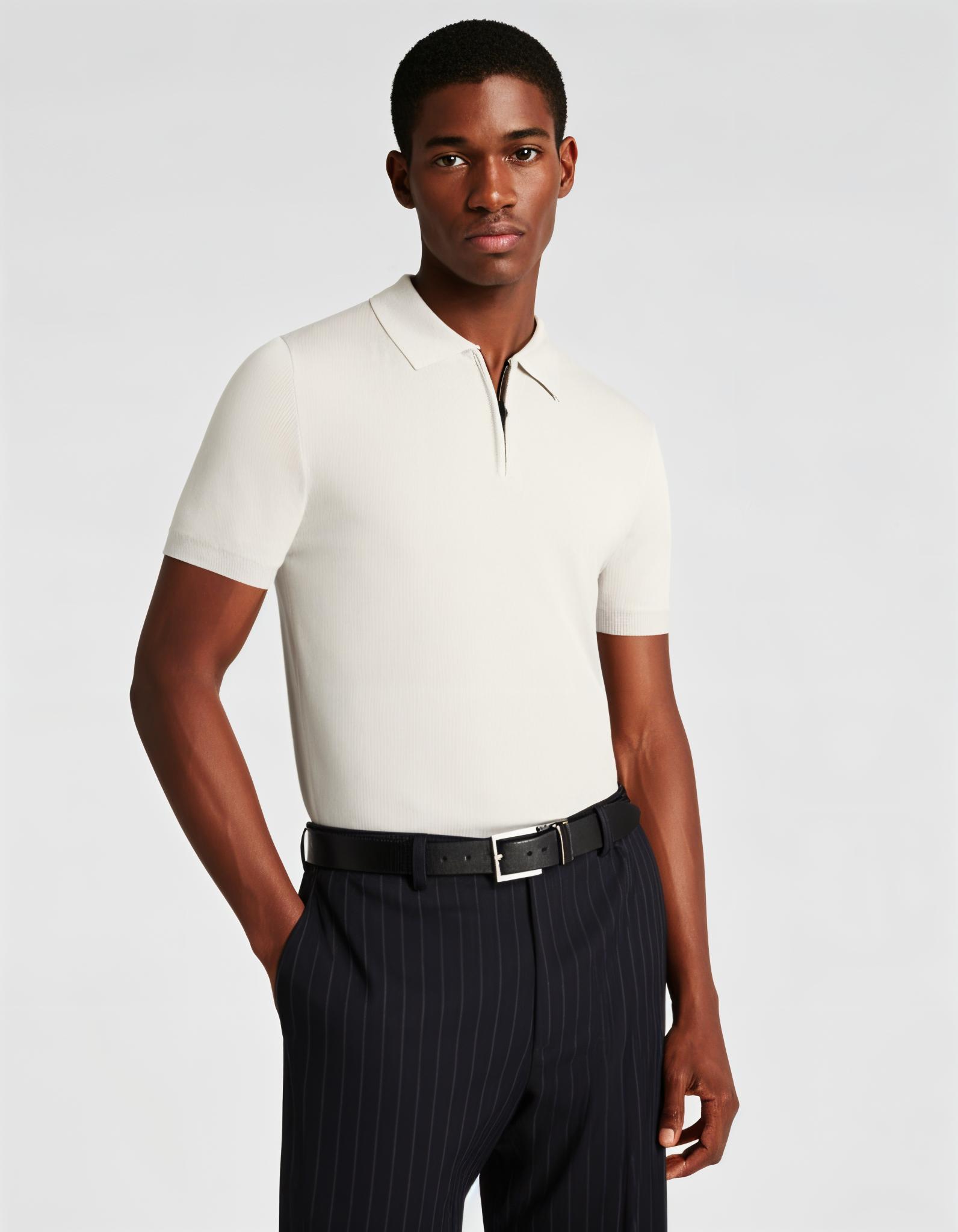 Born With Appetite Dan Knitted Polo Poloshirts 920 Mist