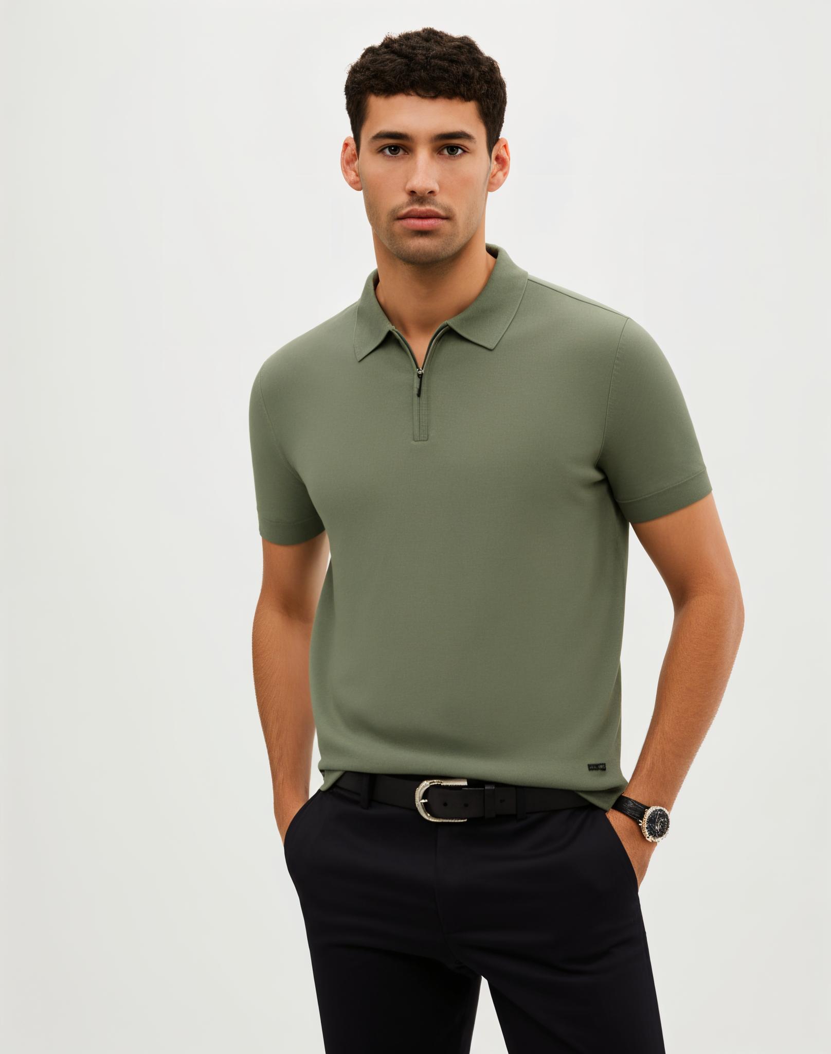 Born With Appetite Dan Knitted Polo Poloshirts 942 Steel