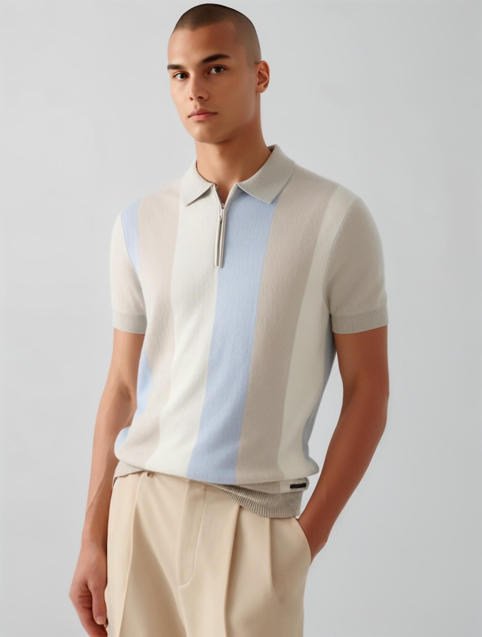 Born With Appetite Austin Knitted Polo Poloshirts 210 Light Blue