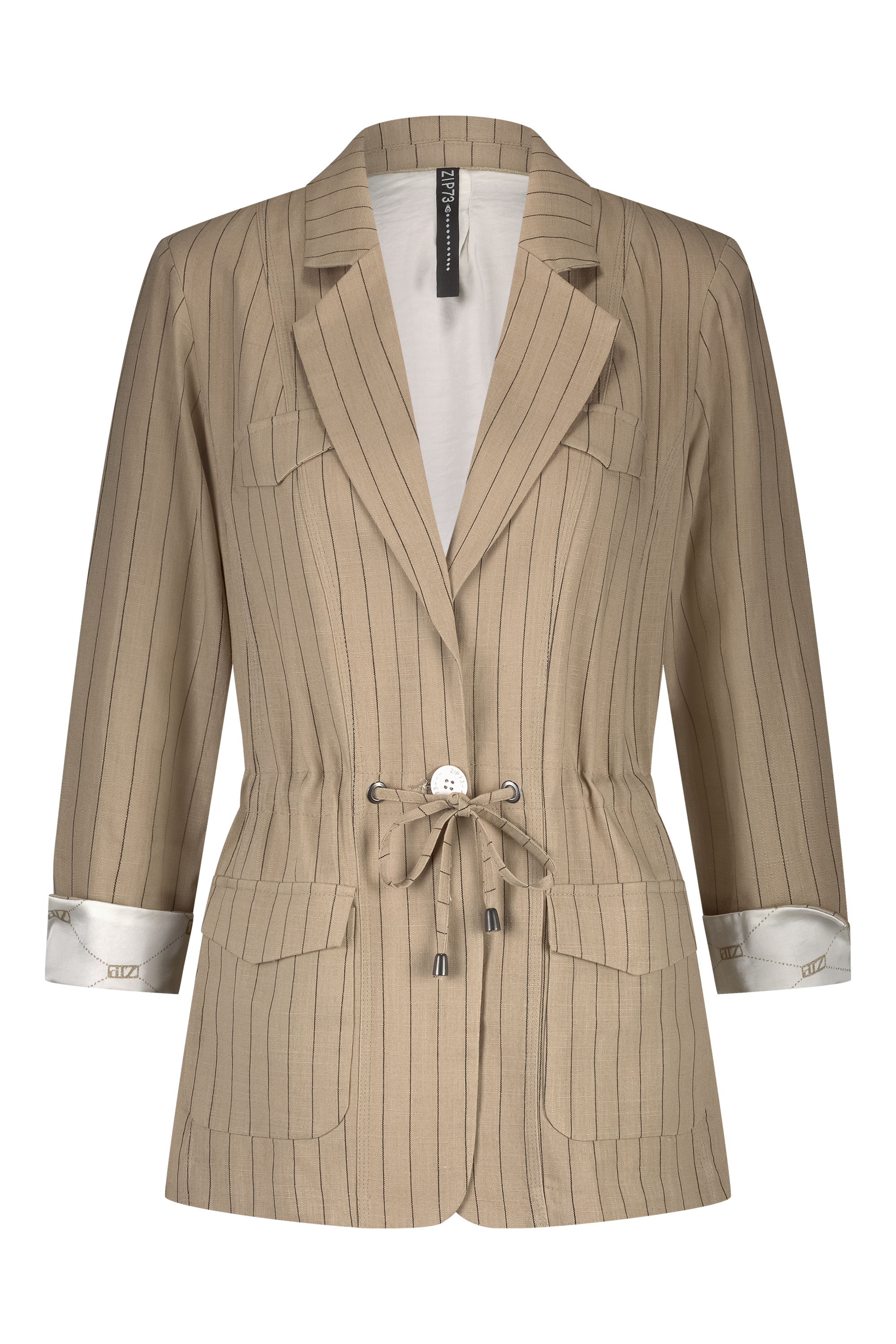 Zip73 Blazer Drawstring Pinstripe Z25/106/04/260 Blazers 260 Caramel