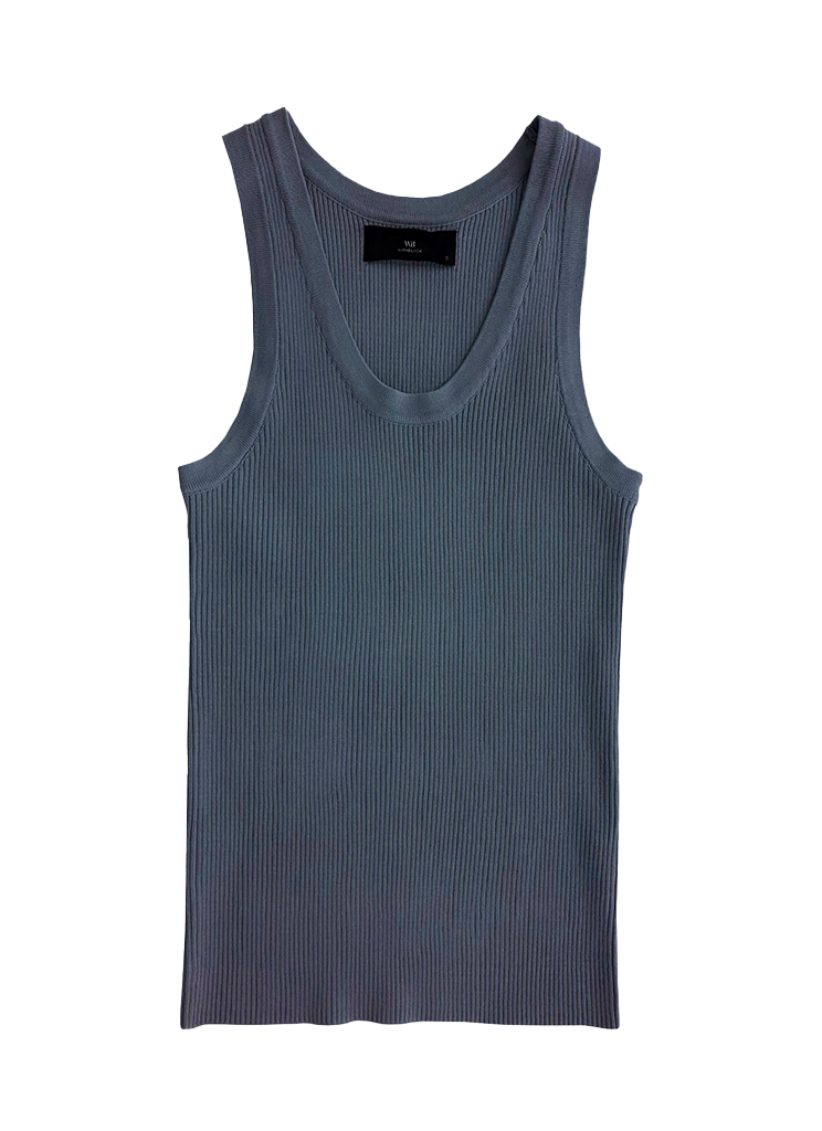 Whitblack Wbllewis Tank Top Tops En Singlets Mid Day Blue