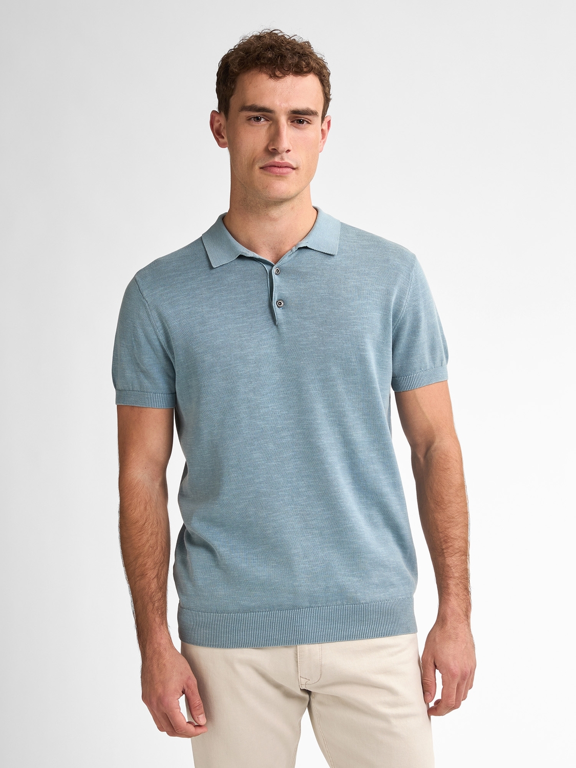 Petrol Men Knitwear Polo M-1050-kwc207 Poloshirts 5187 Pale Blue