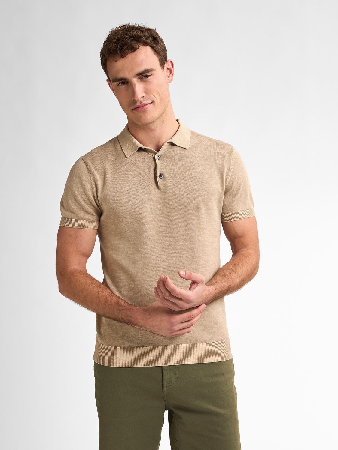 Petrol Men Knitwear Polo M-1050-kwc207 Poloshirts 7130 Light Tan