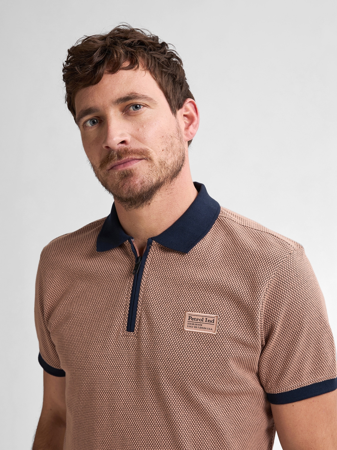 Petrol Men Polo Short Sleeve M-1050-pol907 Poloshirts 7143 Sandal Wood
