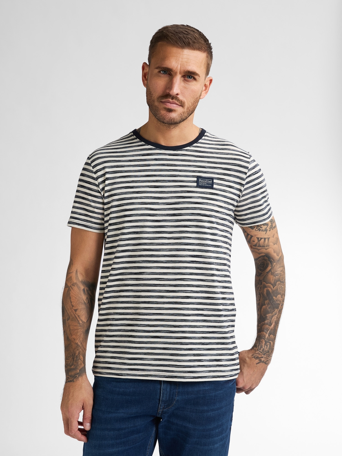 Petrol Men T-shirt Ss M-1050-tsr674 Print T-shirts 5178 Navy Blue