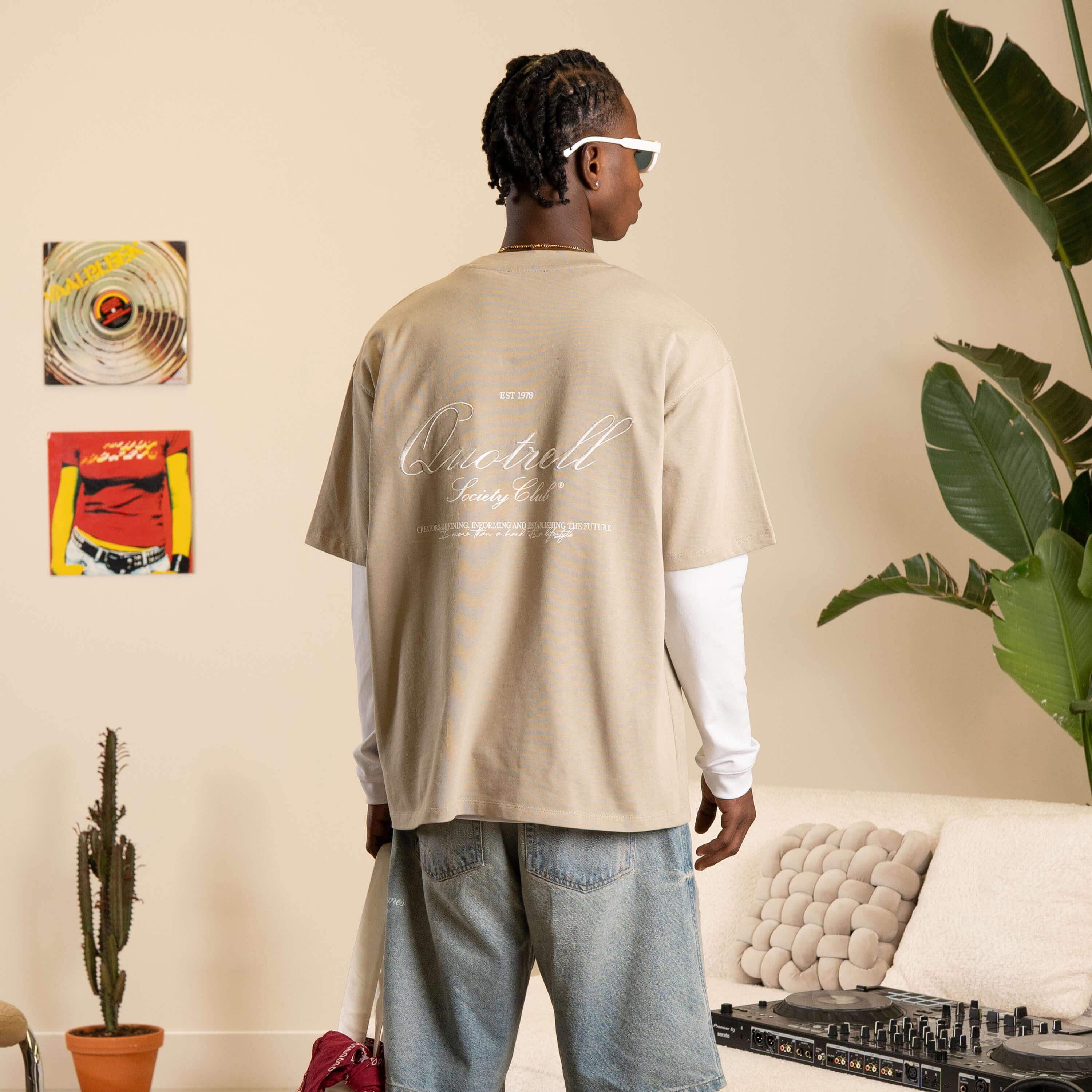 Quotrell Creators T-shirt Th84958 Print T-shirts 8744 Greige/off White