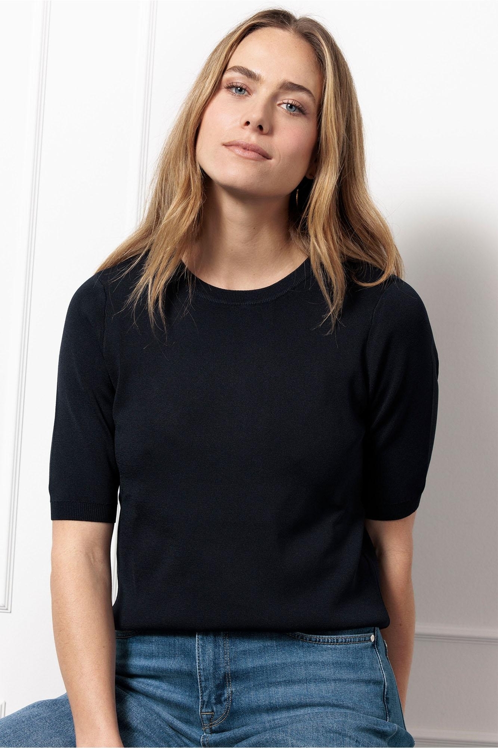 Studio Anneloes Lana Ssl Solid Pullover 91530 6900 Dark Blue
