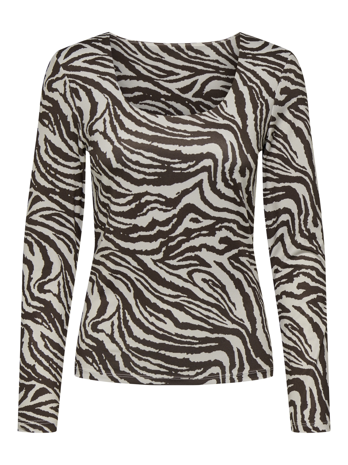 Only Onllone Aop L/s Two Way Top Jrs T-shirt Lange Mouw Demitasse Zebra
