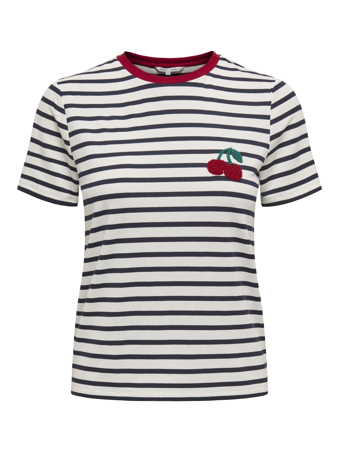 Only Onlheart Life S/s Tee Jrs Noos T-shirt Korte Mouw Cloud Dancer Night Sky / Red Cherry