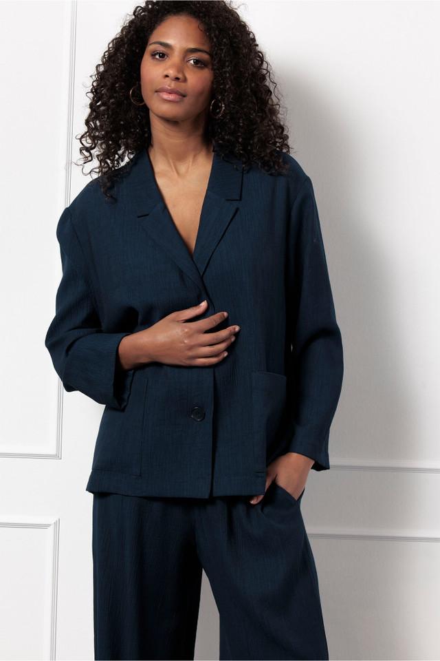 Studio Anneloes Petria Linen Look Blazer 12780 Blazers 6900 Dark Blue