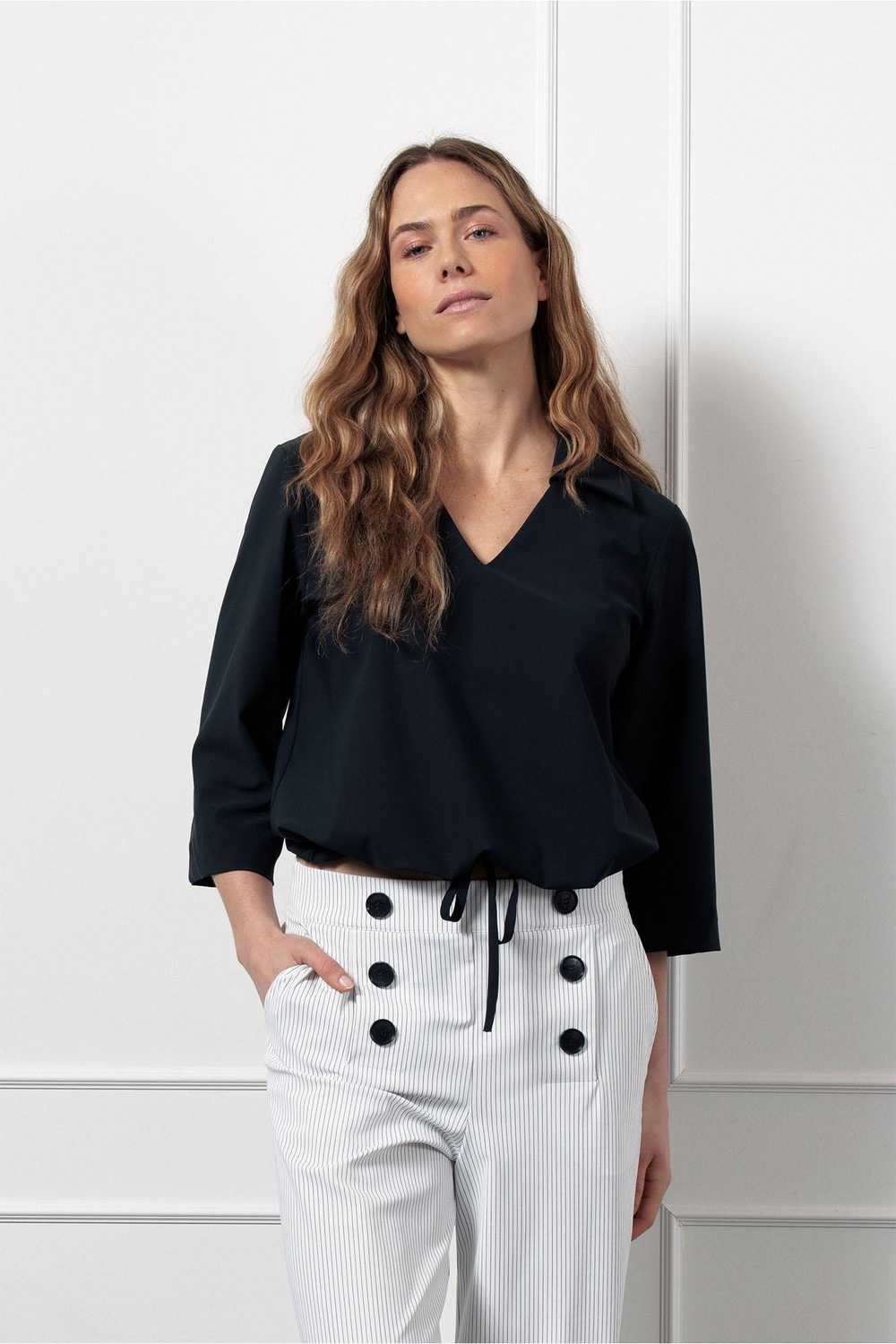 Studio Anneloes Odette Top 12754 T-shirt Lange Mouw 6900 Dark Blue