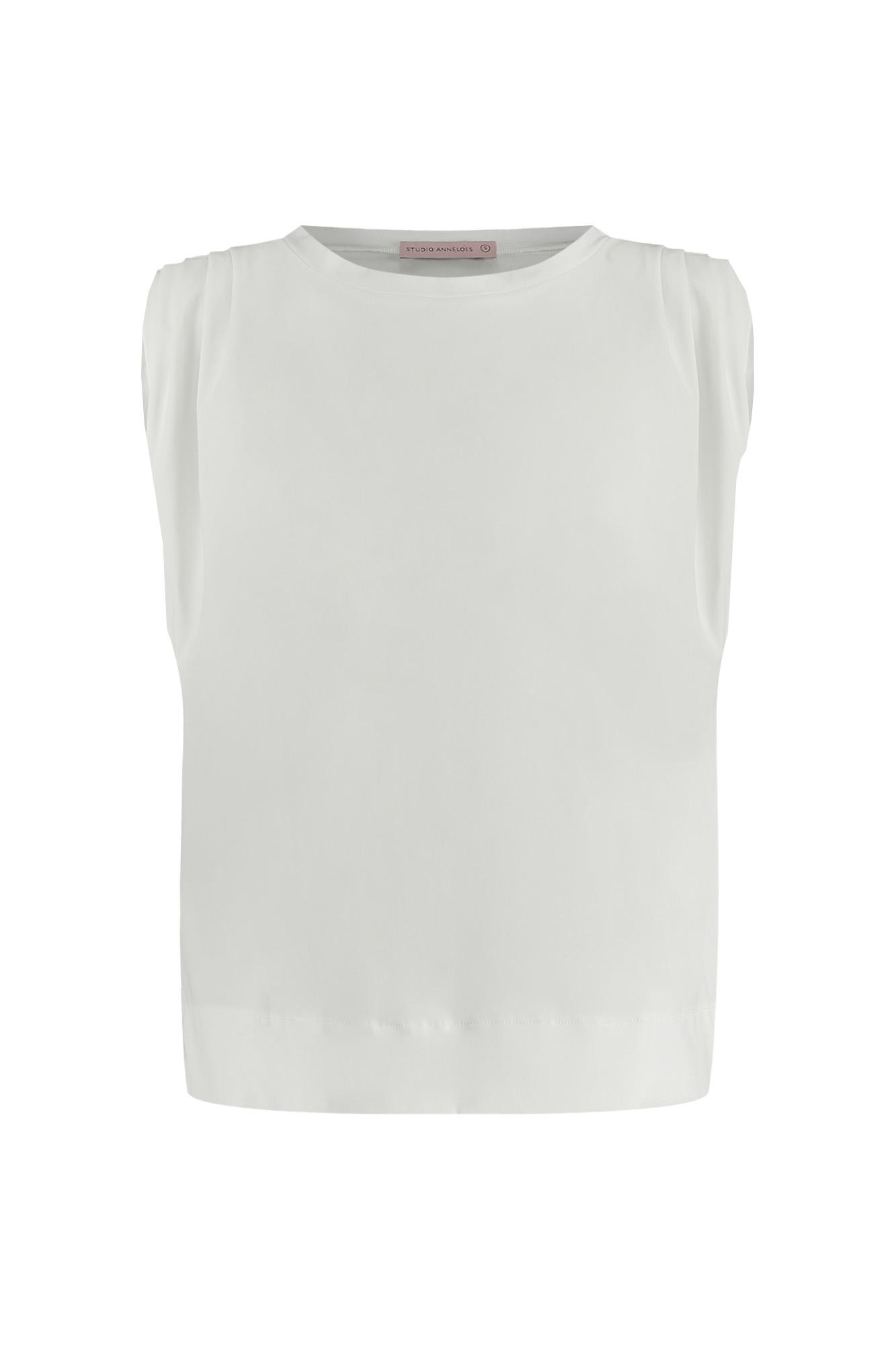 Studio Anneloes Leona Top 12921 T-shirt Korte Mouw 1100 Off White