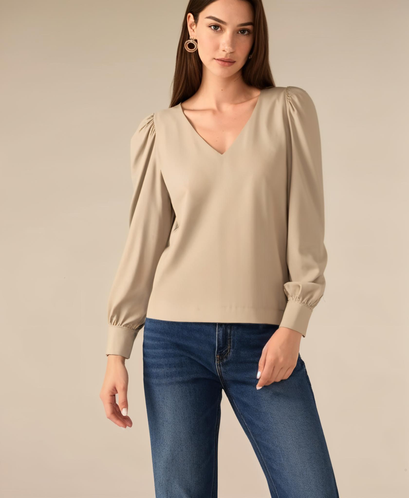 Studio Anneloes Les Top 94821 T-shirt Lange Mouw 2200 Latte