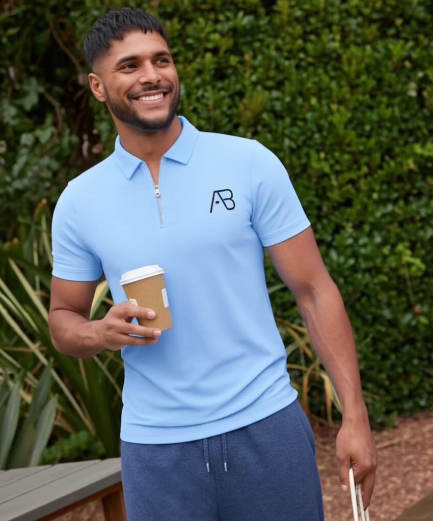 Ab Lifestyle Prime Polo Ab.ss25014 Poloshirts Cornflower Blue
